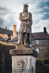 Ancient statue of Robert the Bruce at Stirling Castle in Scotland