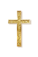 Gold prayer cross realistic vector illustration