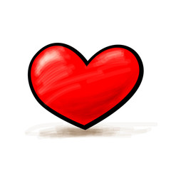 Abstract heart watercolor painting imitation vector illustration