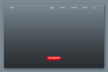Blank gray landing page template