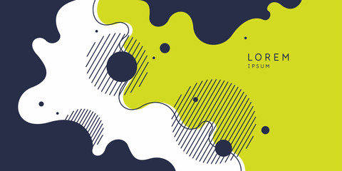 Obraz premium Trendy abstract background. Composition of amorphous forms and lines.