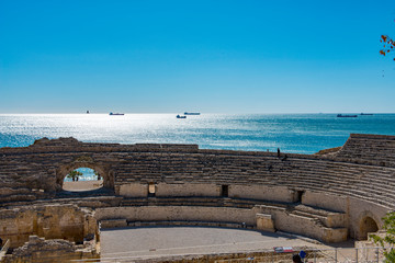 View fromThe amphitheatre at Tarragona in Spain