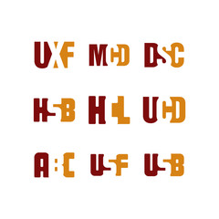 modern initial alphabet letter logo logotype vector set