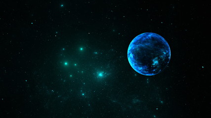 Fototapeta na wymiar blue planet in space
