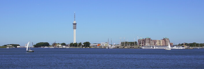 Panoramic view of Lelystad Haven.