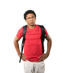Serious young man looking