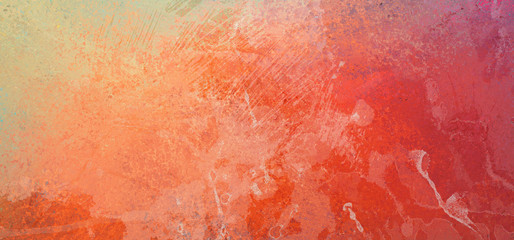Orange and yellow background with white grunge texture and distressed paint spatter and drips with old scratched brush stroke marks in grungy textured design