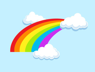 LGBT rainbow in clouds symbol icon vector