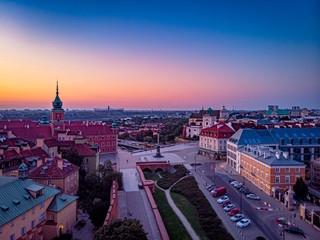 Warszawa - Świt na placu Zamkowym