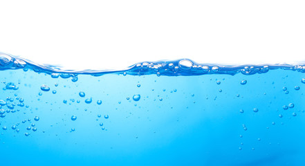 Water splash with bubbles of air, isolated on the white background.