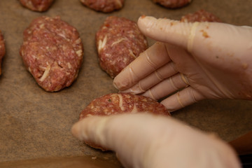  Raw chickpeas from cuts prepared for cooking. Meat family.