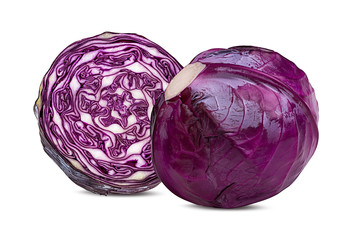 Red cabbage isolated on white background