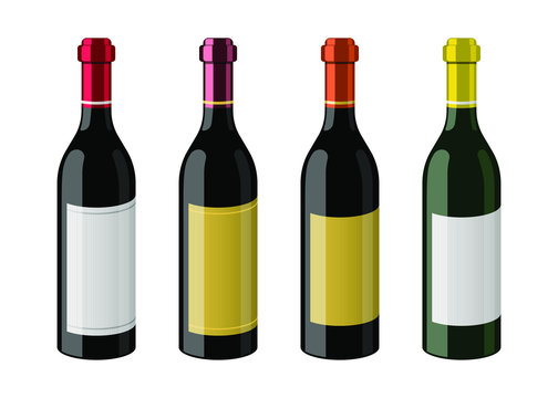 Bottle of wine vector design illustration isolated on white background