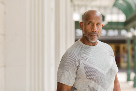 African American man with a concerned look.