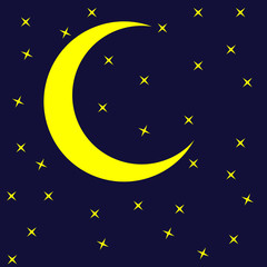 Obraz na płótnie Canvas Night starry sky, dark blue space background with stars and moon