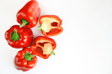 Fresh red pepper on a white background