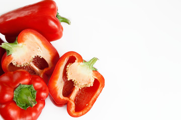 Fresh red pepper on a white background