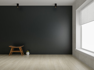 Interior empty room 3D rendering
