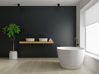 Obraz na płótnie Canvas Interior modern bathroom 3D rendering