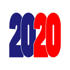 Happy new year 2020 text design. Vector illustration.