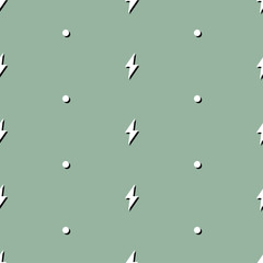 Seamless background with lightnings and circles reflecting the shadow