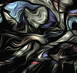 Fluid lines in dark colors. Artwork for creative graphic design