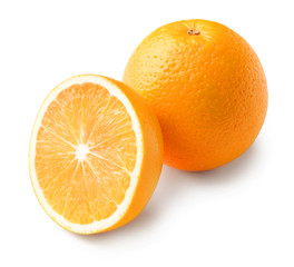 Fototapeta na wymiar Ripe oranges on white background