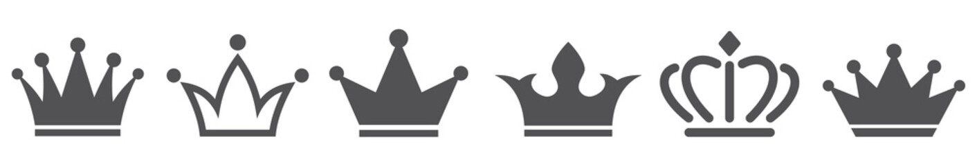 Crown icons collection. Vector illustration