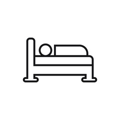 Sleeping on the bed icon. Vector illustration