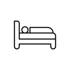 Sleeping on the bed icon. Vector illustration