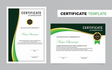 Certificate set template,Vertical and Horizontal