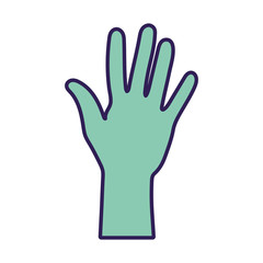 green hand showing fingers icon