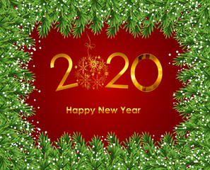 2019 Happy New Year Gold Glossy Background. Vector Illustration