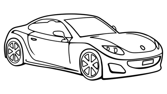 Car whiteboard animation 4K footage