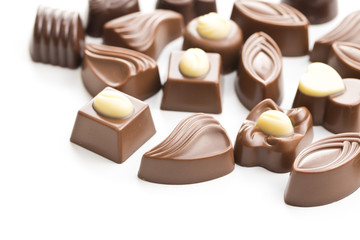 Various chocolate pralines