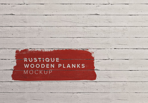 Painted Rustic Wooden Planks Mockup