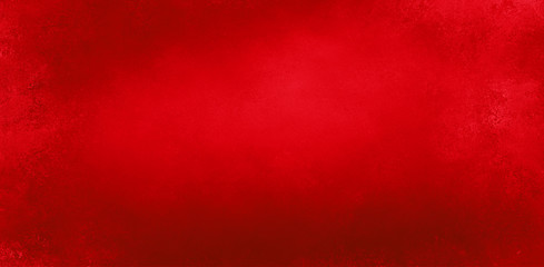 Red Christmas background with rough marbled texture grunge on borders, old vintage distressed bright red paper illustration