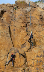 climbers on the wall, Bornholm,Vang