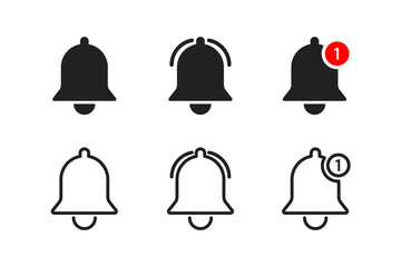 Alarm clock app smartphone interface vector template. Notification vector icon illustration. Bell vector flat icon. Bell line icon. Message bell icon.