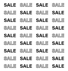 Sale background in two style. Linear sale icon. Banner background concept. Modern set with sale lettering. Discount offer. Typography poster. Sale banner design.