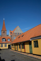 Obraz premium houses in old town of Rønne, Borholm