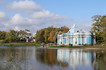 Russia, St. Petersburg, September 28, 2019, Catherine Park. The picture shows the grotto pavilion...