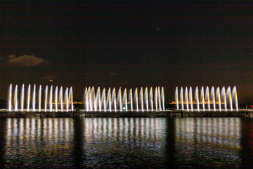 Laser show and water show on the beach of istanbul