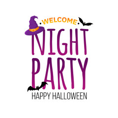 Halloween party text isolated on white.