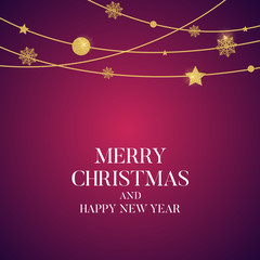 New Year and Merry Christmas Background. Vector Illustration