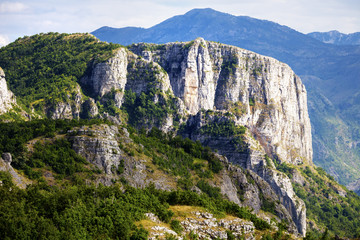 Beautiful mountain landscape on  summer day. Montenegro, Albania, Bosnia,  Dinaric Alps Balkan Peninsula. Сan be used for postcards, banners,