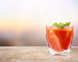 Glass of alcohol  cocktail on background