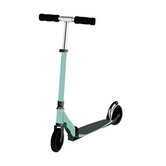 human-powered scooter realistic vector illustration