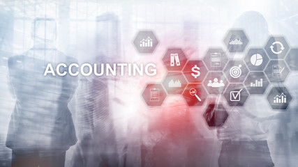 Fototapeta na wymiar Accounting, Business and finance concept on virtual screen.