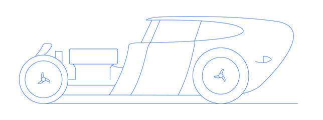 Obraz premium hot rod retro car vector illustration